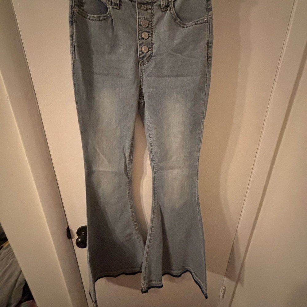 Free People We the Free Flared Blue Jeans - Picture 3 of 5